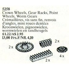 Crown Wheels, Gear Racks, Point Wheels, Worm Gears (set 5258-1)