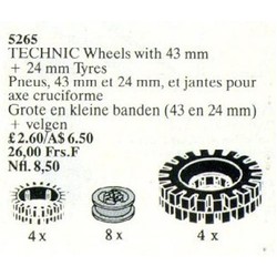 Large Tires and Wheels / TECHNIC Wheels with 43 mm + 24 mm Tyres