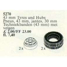 43 mm Tires and Hubs / 43 mm Tyres and Hubs (set 5270-1)