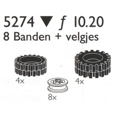 8 Tires / Tyres (4x24, 4x 30 mm) w/hubs (set 5274-1)