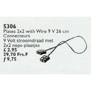 Plates 2x2 with Wire 9 V 26 cm