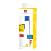 Pencil Box with Four Building Bricks and Construction Worker Minifigure