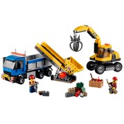 Excavator and Truck
