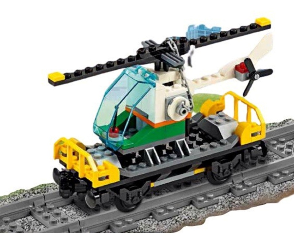 LEGO Set 60098-1-s2 Flatbed Wagon with Helicopter (2015 City > Trains)