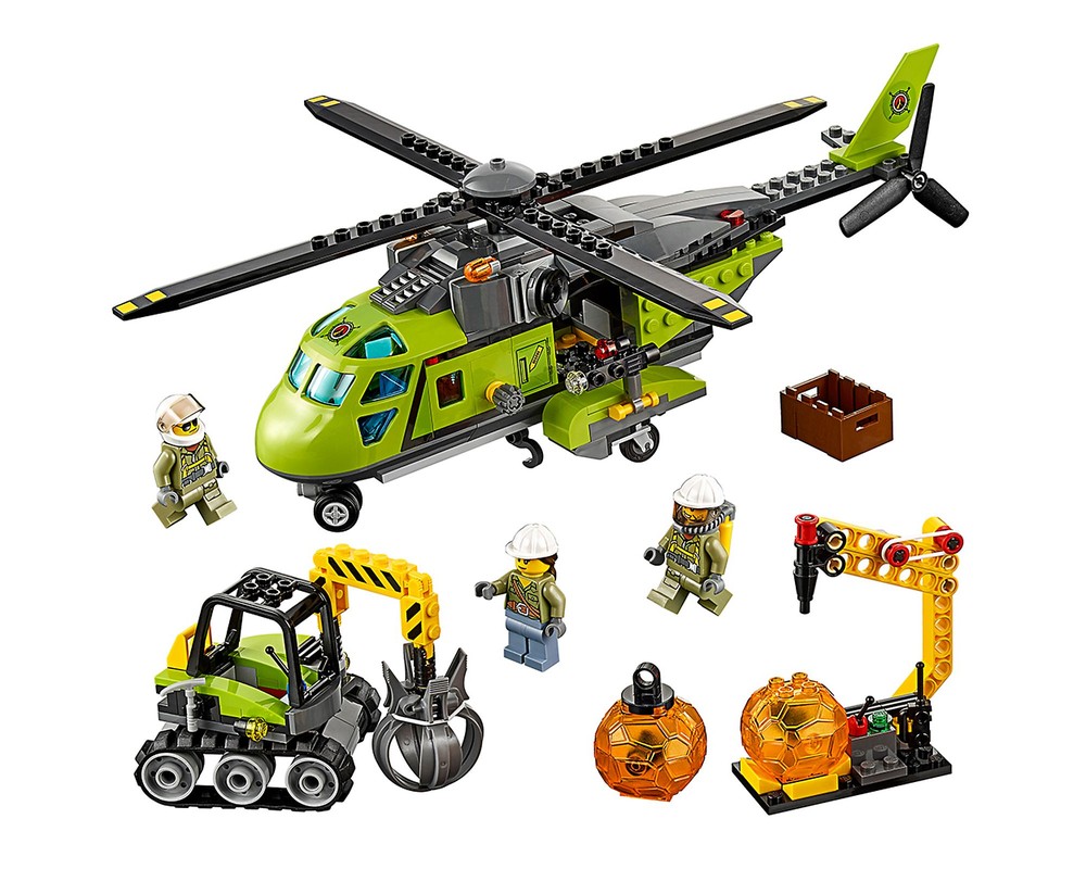LEGO Set 60123-1 Volcano Supply Helicopter (2016 City) | Rebrickable ...