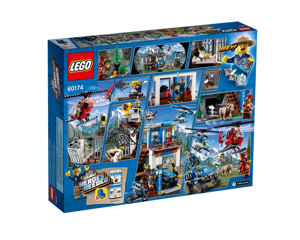 ude af drift pakke Rykke LEGO Set 60174-1 Mountain Police Headquarters (2018 City > Police) |  Rebrickable - Build with LEGO