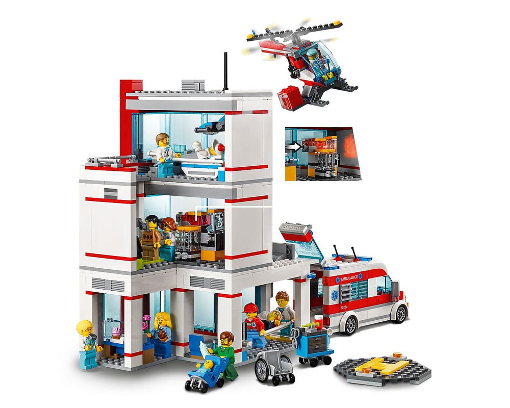 LEGO Set 60204-1 City Hospital (2018 > Hospital) | Rebrickable - with LEGO