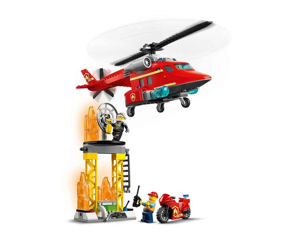 Lego helicopter best sale fire rescue