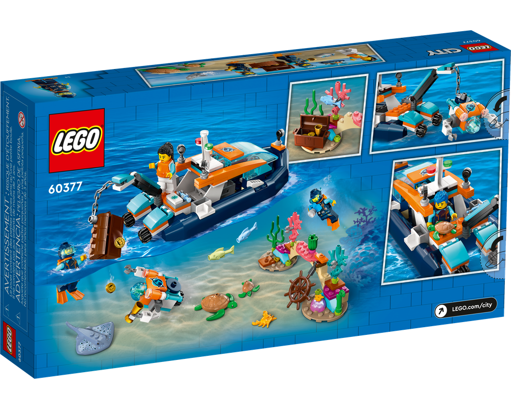 LEGO Set 60377-1 Explorer Diving Boat (2023 City) | Rebrickable - Build ...
