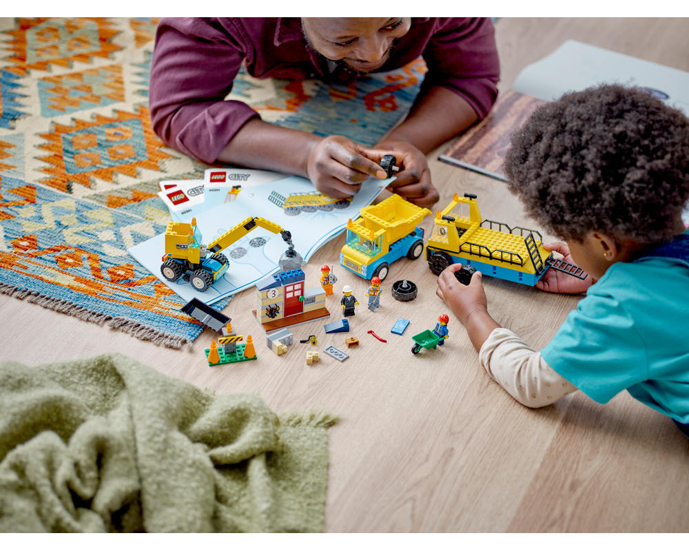 LEGO Set 60391-1 Construction Trucks and Wrecking Ball Crane (2023 City ...