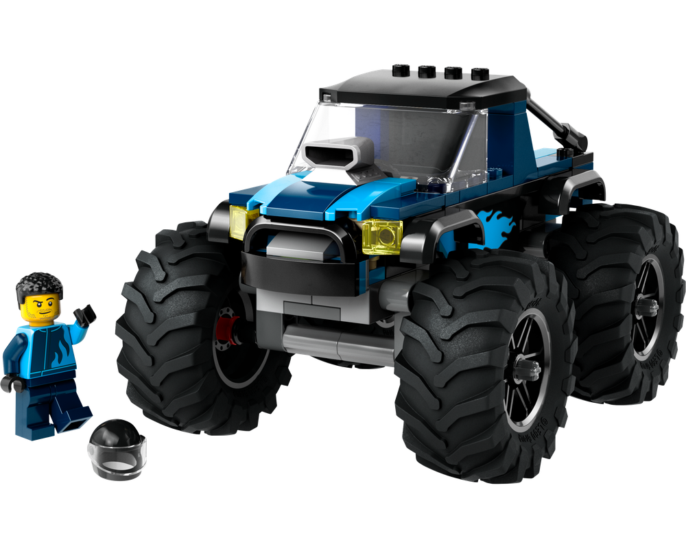リュ LEGO Set 60402-1 Blue Monster Truck (2024 City) | Rebrickable
