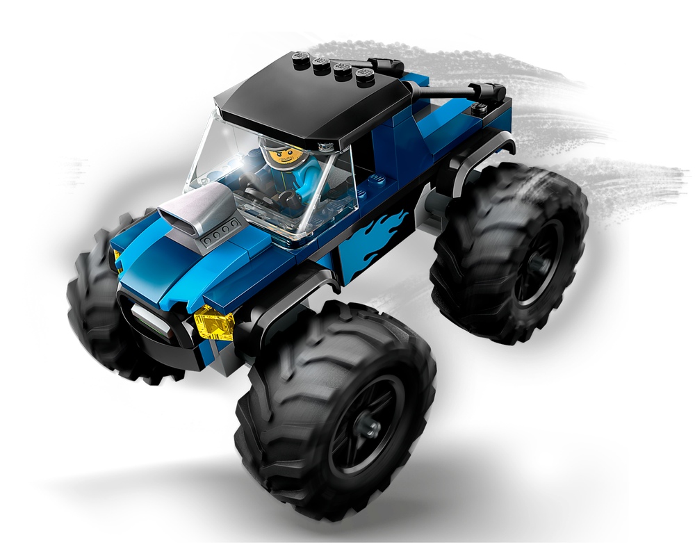 LEGO Set 60402-1 Blue Monster Truck (2024 City) | Rebrickable - Build ...