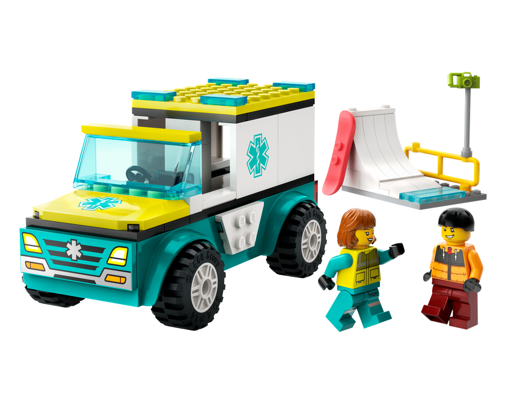 Emergency Ambulance and Snowboarder