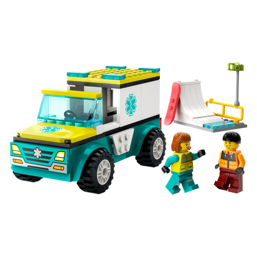 Emergency Ambulance and Snowboarder