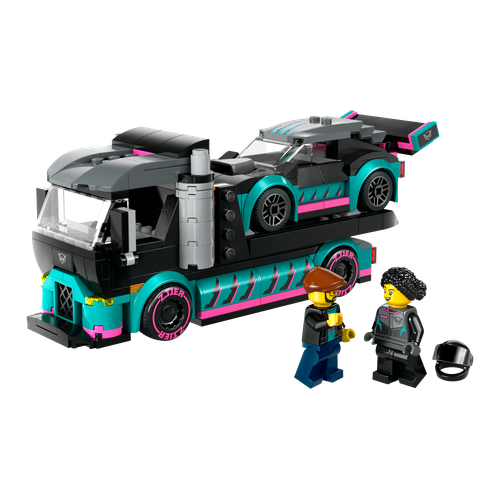 Race Car and Car Carrier Truck