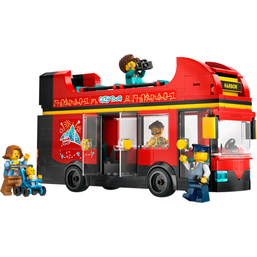 Red Double-Decker Sightseeing Bus