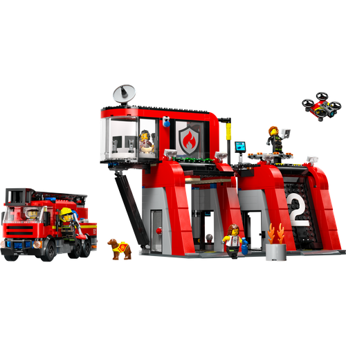 Fire Station with Fire Truck