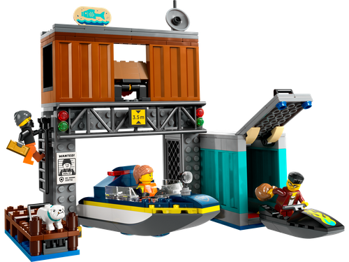 Police Speedboat and Crooks' Hideout