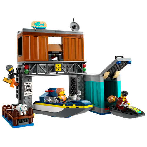 Police Speedboat and Crooks' Hideout