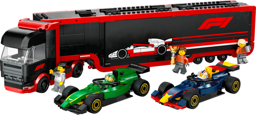 F1 Truck with RB20 & AMR24 F1 Cars