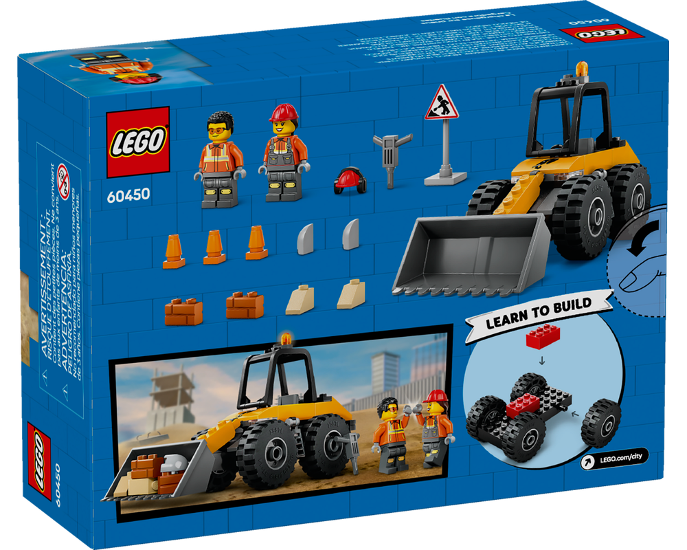 あさん専用 LEGO Set 60450-1 Yellow Construction Wheel Loader (2025 City