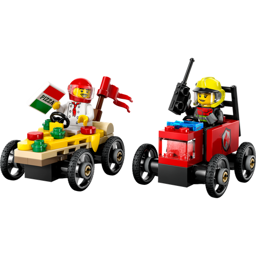 Pizza vs. Fire Truck Race Car Pack