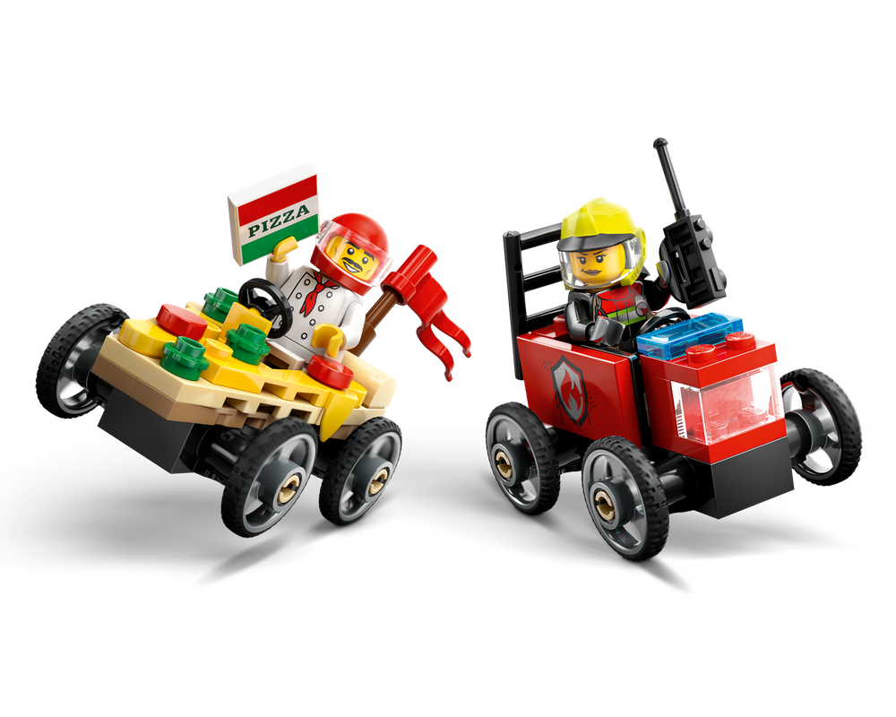 LEGO Set 60458-1 Pizza vs. Fire Truck Race Car Pack (2025