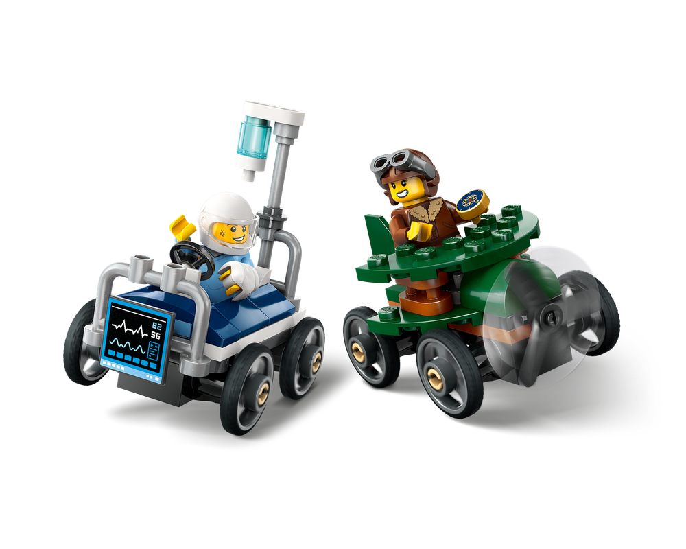 LEGO Set 60459-1 Airplane vs. Hospital Bed Race Car Pack (2025