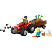 Red Farm Tractor with Trailer & Sheep