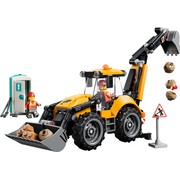 Yellow Backhoe Loader