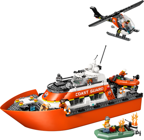 Coast Guard Rescue Boat & Helicopter