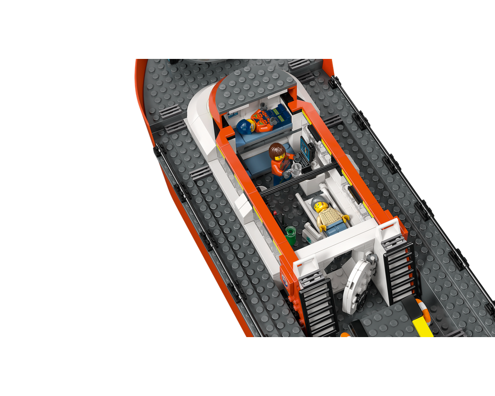 LEGO City Coast Guard Rescue Boat & Helicopter - Pretend Play Set - Floating Boat Toys - 60504