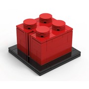 Buildable 2 x 2 Red Brick