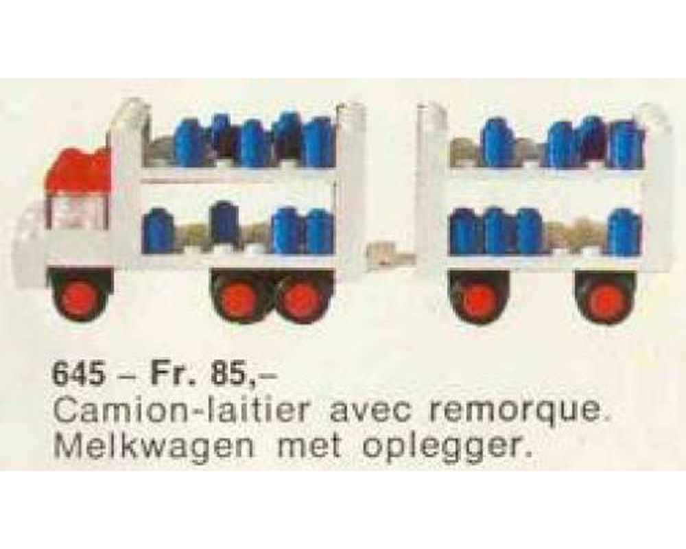 LEGO Set 645 2 Milk Float Trailer 1971 Legoland Vehicle Rebrickable Build with LEGO