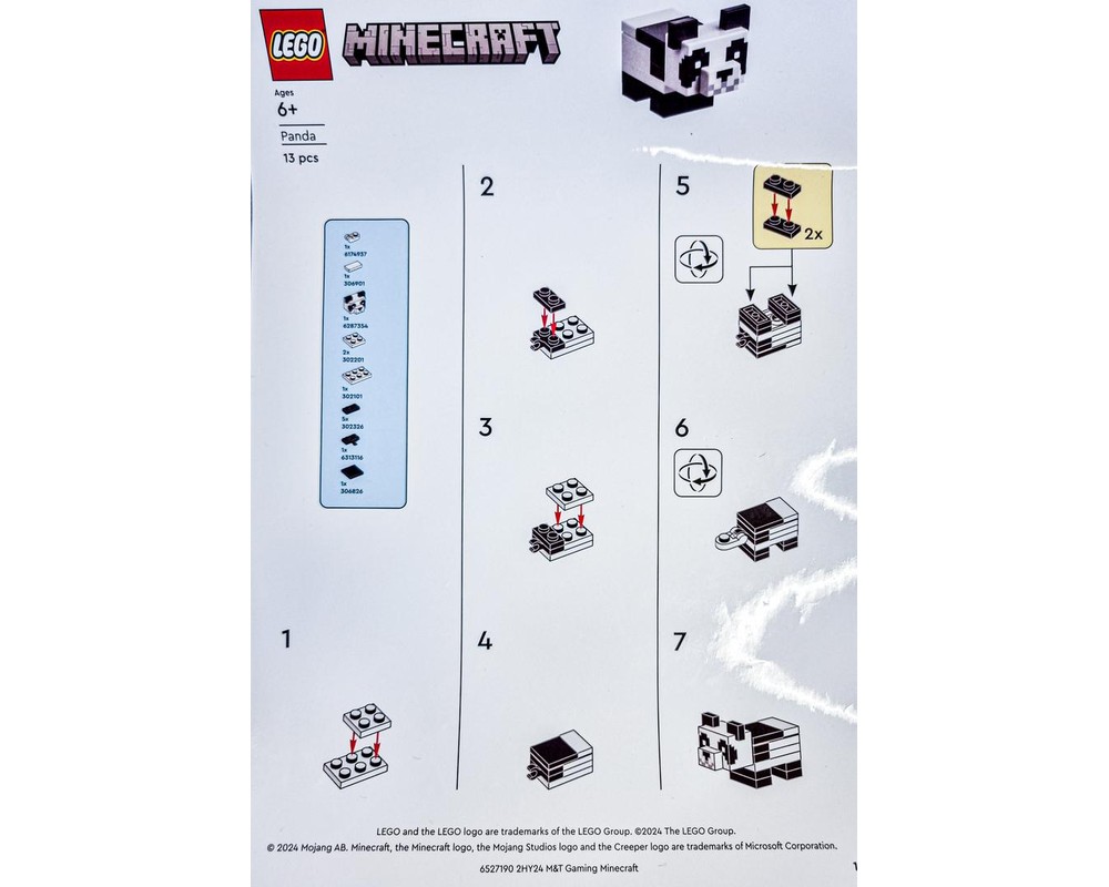LEGO Set 6527190-1 Panda (2024 Minecraft) | Rebrickable - Build