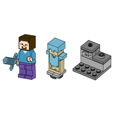 Steve with Armor Stand and Blast Furnace (set 662317-1)