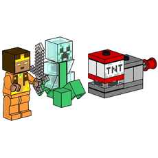 Golden Knight and Charged Creeper (set 662406-1)