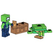 Diver with Turtle and Treasure Chest