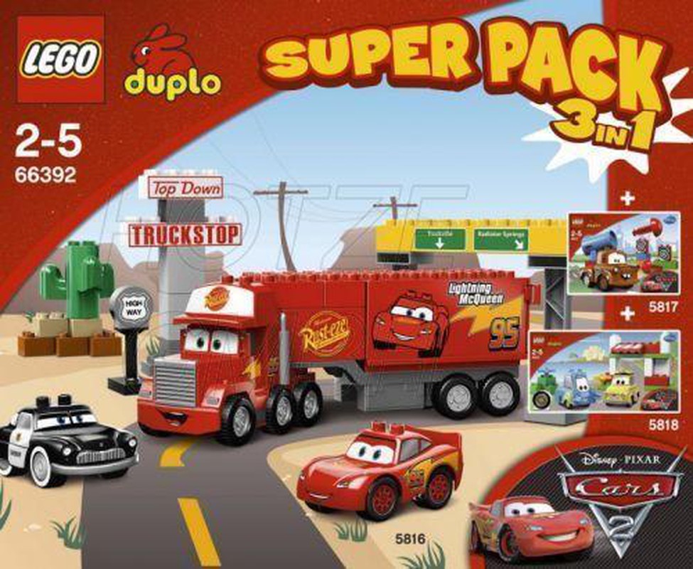 LEGO Set 66392-1 Duplo Cars Super Pack 3 in 1 (5816, 5817, 5818) (2012 ...