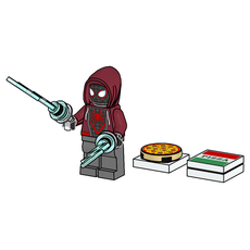 Miles Morales with Pizza (set 682503-1)