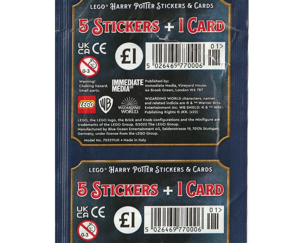 LEGO Set 702211-1 Harry Potter Stickers and Cards - Random Pack (2023 ...
