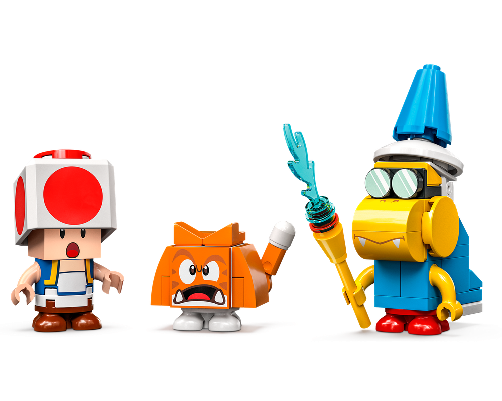 I created a LEGO Mario character pack series 7 set, with friends and  enemies from Super Mario Bros. Wonder: Morocon (both raw and popped),  Mechakoopa MK2, Rolla Koopa, Fire Spike, Talking Flower