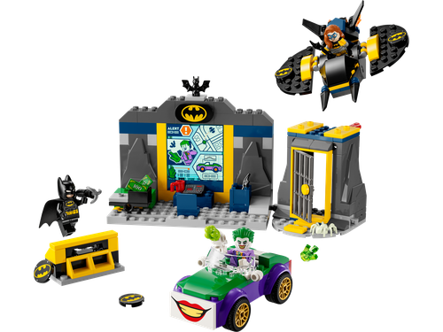 The Batcave with Batman, Batgirl and The Joker