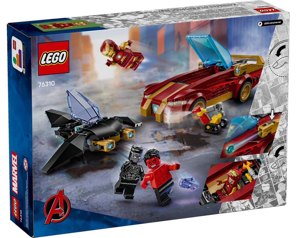 プリンページ Iron Man Car & Black Panther vs. Red Hulk : Set 76310-1