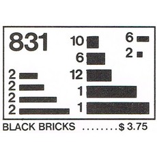 Parts Pack, Black Bricks (set 831-1)