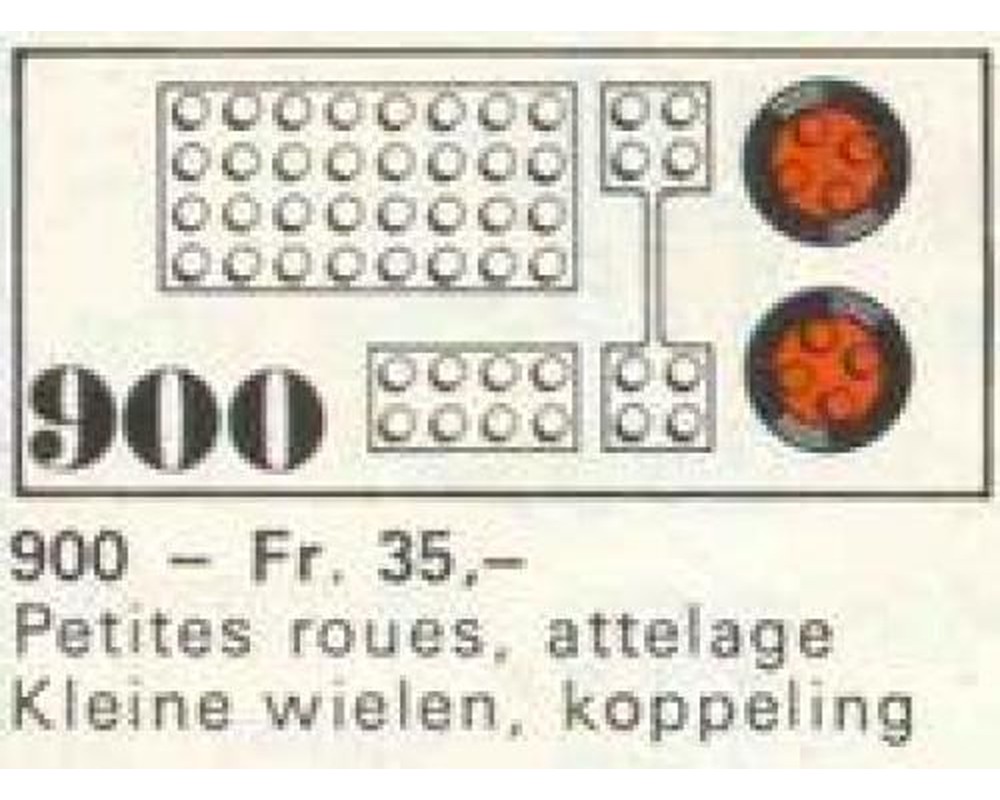 LEGO Set 900-2 4 Small Wheels with Accessories (1969 System ...