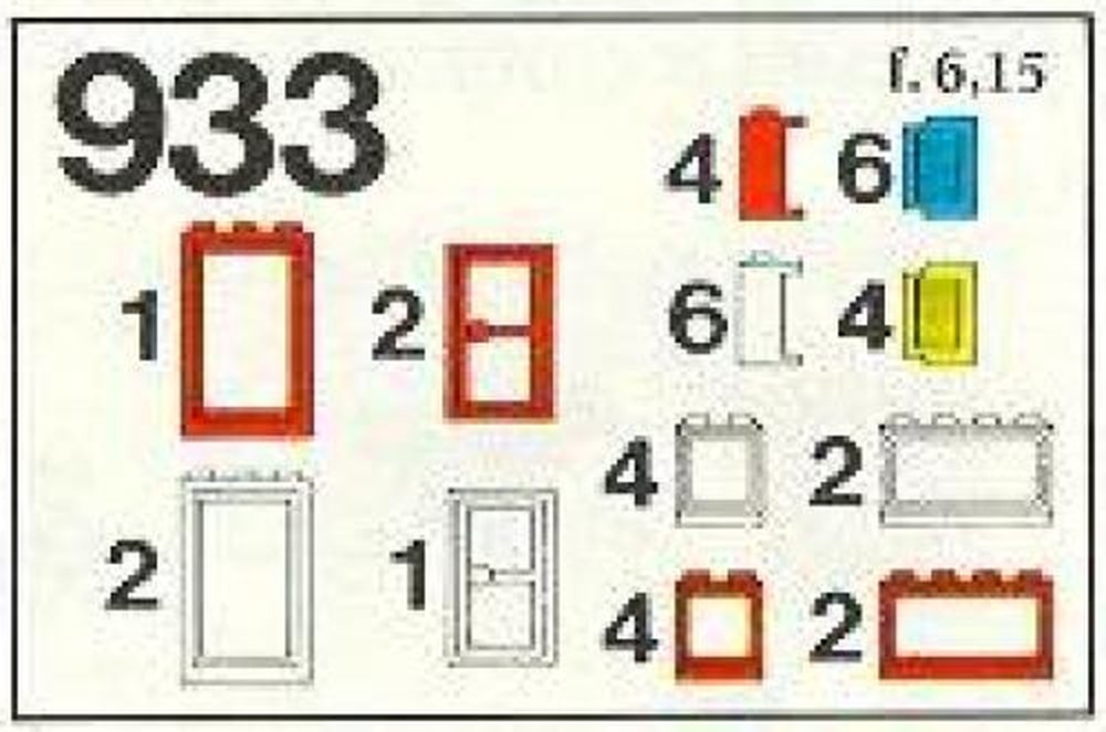 Lego Set 933 1 Doors And Windows 1973 Universal Building Set