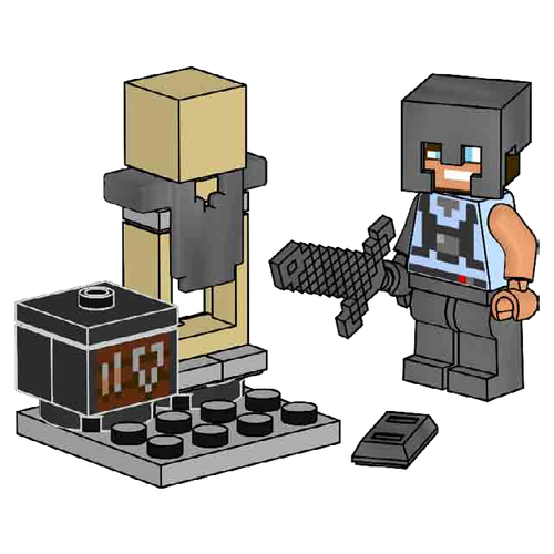 Smith with Smithing Table, Netherite Armor and Armor Stand