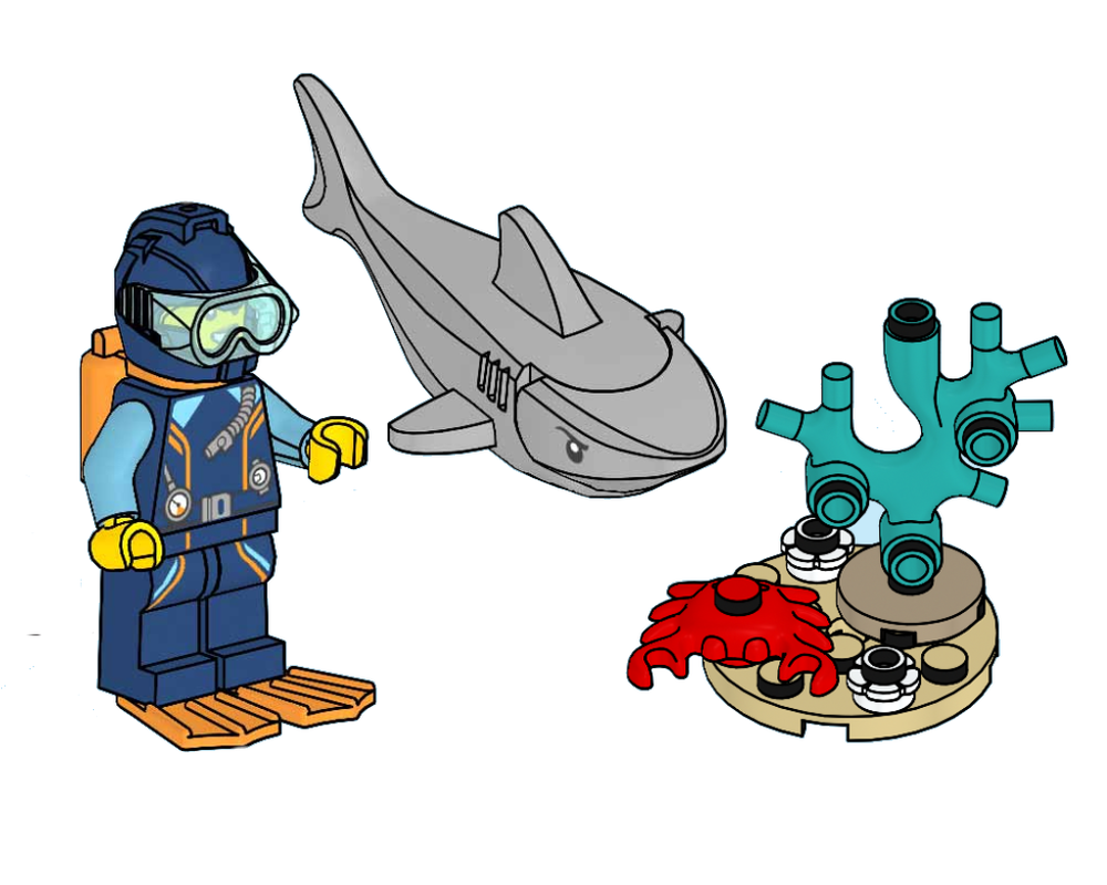 LEGO Set 952406-1 Diver, Shark and Crab (2024 City
