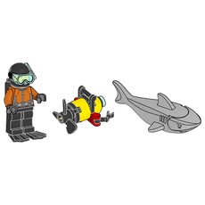Diver with Robot and Shark (set 952503-1)